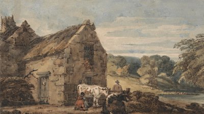 Cottage Near Newcastle, Northumberland by Thomas Girtin